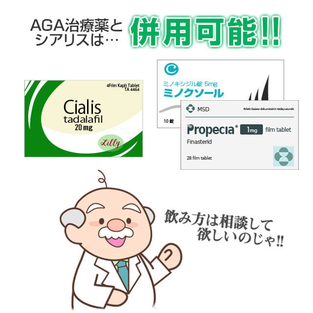 シアリスとAGA治療薬は併用可能だが、飲み合わせに注意
