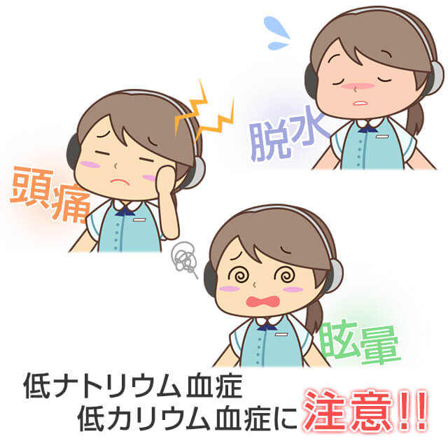 副作用が起きないように利尿剤服用痔はこまめな水分補給を！