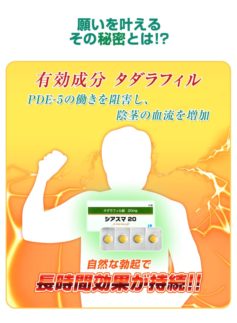 成分タダラフィルで自然な勃起